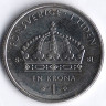Монета 1 крона. 2008(SI) год, Швеция.
