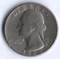 25 центов. 1968(D) год, США.