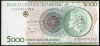 Банкнота 5000 крузейро. 1992 год, Бразилия.