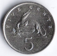 Монета 5 центов. 1983 год, Ямайка.