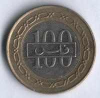 Монета 100 филсов. 2000 год, Бахрейн.