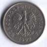 Монета 1 злотый. 1992 год, Польша.