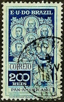 Почтовая марка. "Панамериканский конгресс". 1909 год, Бразилия.