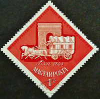 Почтовая марка. "100-летие Парижской почтовой конференции". 1963 год, Венгрия.