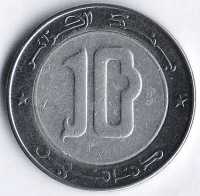 Монета 10 динаров. 2014 год, Алжир.