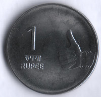 1 рупия. 2007(N) год, Индия.