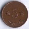 5 пенни. 1935 год, Финляндия.