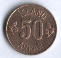 Монета 50 эйре. 1969 год, Исландия.