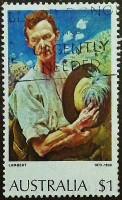 Почтовая марка. «Сержант легкой кавалерии», Джордж Ламберт. 1974 год, Австралия.
