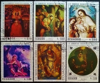Набор почтовых марок (6 шт.). "Национальный евхаристический конгресс". 1967 год, Эквадор.