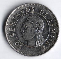 Монета 50 сентаво. 2005 год, Гондурас.