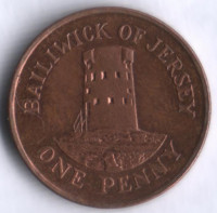 Монета 1 пенни. 1998 год, Джерси.