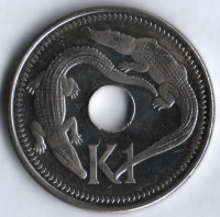 Монета 1 кина. 2004 год, Папуа-Новая Гвинея.
