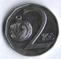 2 кроны. 1993 год, Чехия.