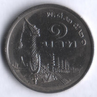 Монета 1 бат. 1977 год, Таиланд.