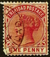 Почтовая марка. "Королева Виктория". 1883 год, Тринидад.