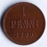 Монета 1 пенни. 1900 год, Великое Княжество Финляндское.