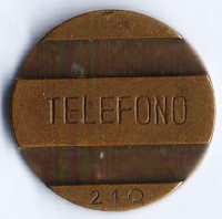 Телефонный жетон компании "ENTEL" №210, Аргентина.