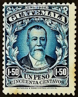 Почтовая марка. "Хусто Руфино Барриос". 1926 год, Гватемала.