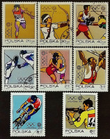Набор почтовых марок (8 шт.) с блоком. "Летние Олимпийские игры - Мюнхен`1972". 1972 год, Польша.