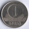 Монета 1 лит. 1999 год, Литва.