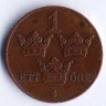 Монета 1 эре. 1911 год, Швеция.