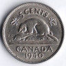 Монета 5 центов. 1940 год, Канада.