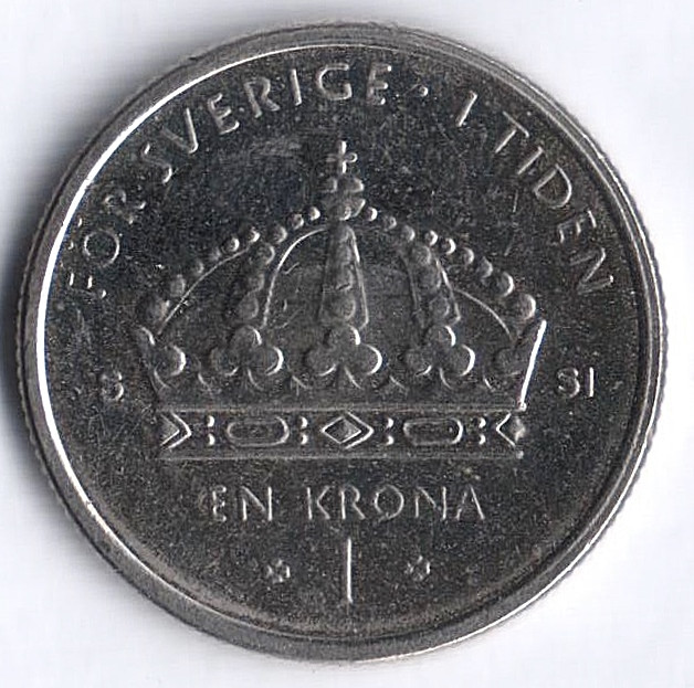 Монета 1 крона. 2012(SI) год, Швеция.