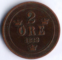 Монета 2 эре. 1888 год, Швеция.