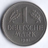 Монета 1 марка. 1981 год (F), ФРГ.