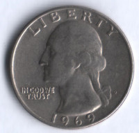 25 центов. 1969(D) год, США.