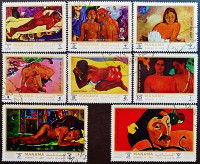Набор марок (8 шт.). "Картины Поля Гогена". 1972 год, Манама.