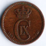 Монета 1 эре. 1902 год, Дания. VBP.