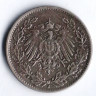 Монета 1/2 марки. 1918 год (J), Германская империя.