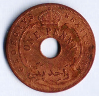 Монета 1 пенни. 1952(H) год, Британская Западная Африка.