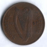 Монета 1 пенни. 1937 год, Ирландия.