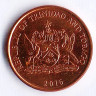 Монета 1 цент. 2016 год, Тринидад и Тобаго.