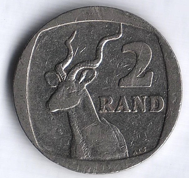Монета 2 ранда. 1996 год, ЮАР.