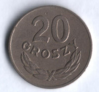 Монета 20 грошей. 1949 год, Польша.