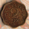 Монета 2 цента. 1951 год, Цейлон.