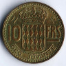 Монета 10 франков. 1951 год, Монако.