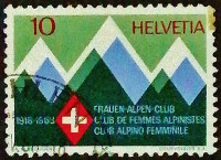 Почтовая марка. "Швейцарский женский альпийский клуб". 1968 год, Швейцария.