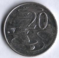 Монета 20 центов. 2010 год, Австралия.