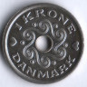 Монета 1 крона. 1999 год, Дания. LG;JP;A.