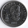Монета 25 центов. 2007 год, Канада. Ванкувер 2010, хоккей.