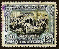 Почтовая марка. "Декларация Независимости". 1907 год, Гватемала.