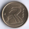 Монета 5 песет. 1989 год, Испания.