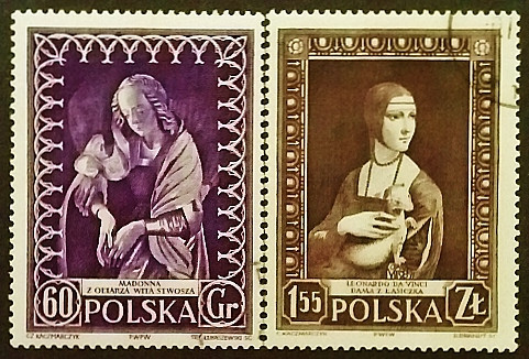 Набор почтовых марок (2 шт.). "Международная неделя музеев, (ЮНЕСКО)". 1956 год, Польша.