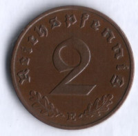 Монета 2 рейхспфеннига. 1938 год (E), Третий Рейх.