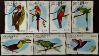Набор почтовых марок (7 шт.). "Птицы". 1981 год, Никарагуа.